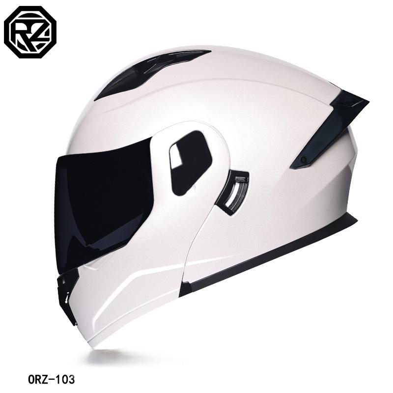 

Orz Новый шлем Facelift шлем мотоциклетный шлем мотоциклетный шлем с двумя линзами мужской и женский четырехсезонный мотоциклетный круизный шлем большого размера XXL чёрный/белый