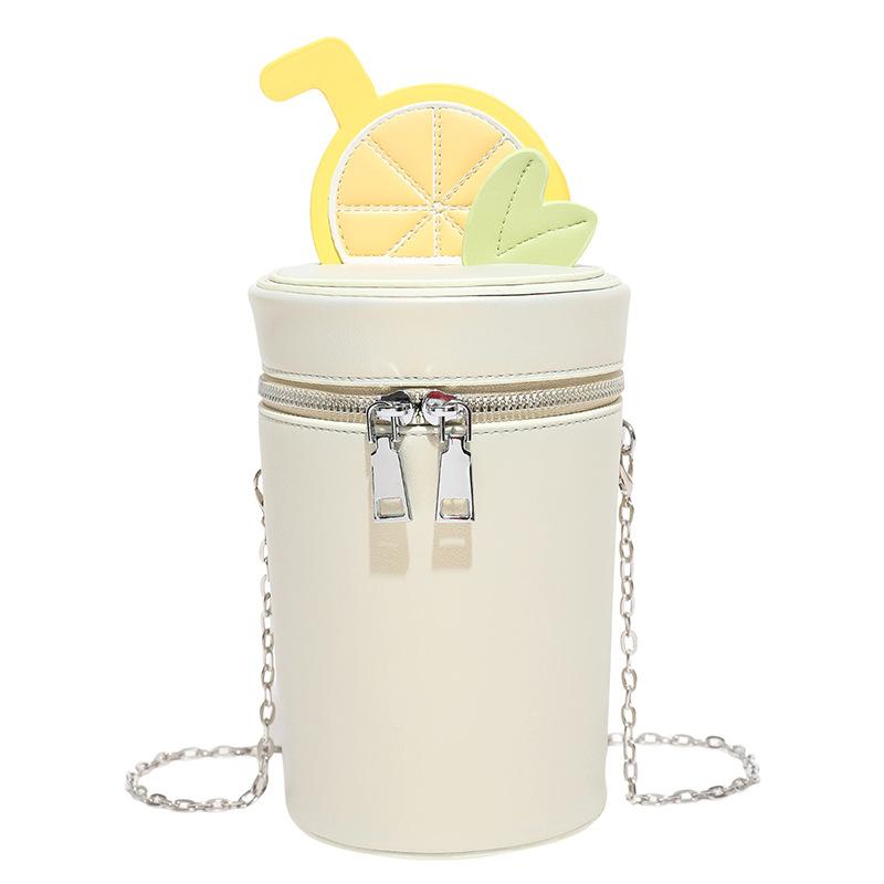 Womens PU Leather Cylinder Bag Shoulder Crossbody Round Bag Vintage Bucket Handbag with Double Metal Zipper Top Handle