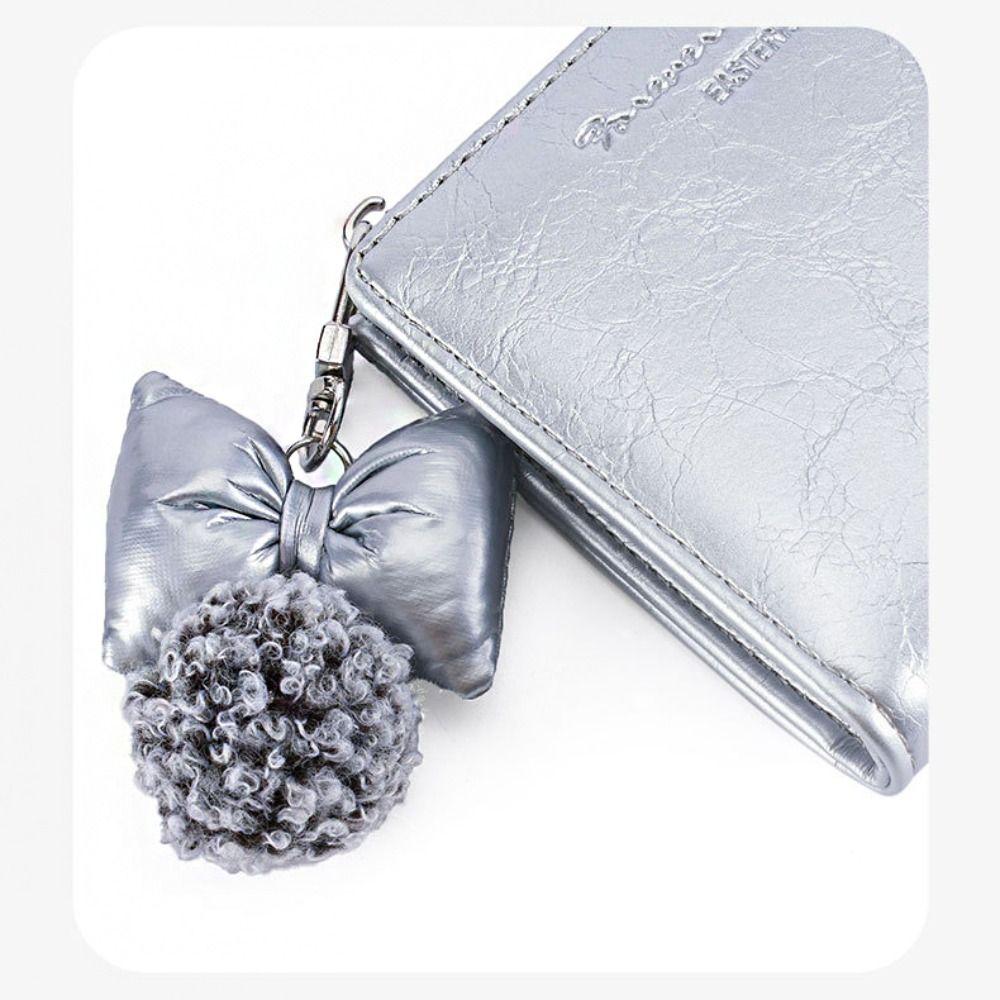 Korean Style Card Bag Bow Pendant Coin Pouch Retro PU Leather Card Holder Card Storage Bag
