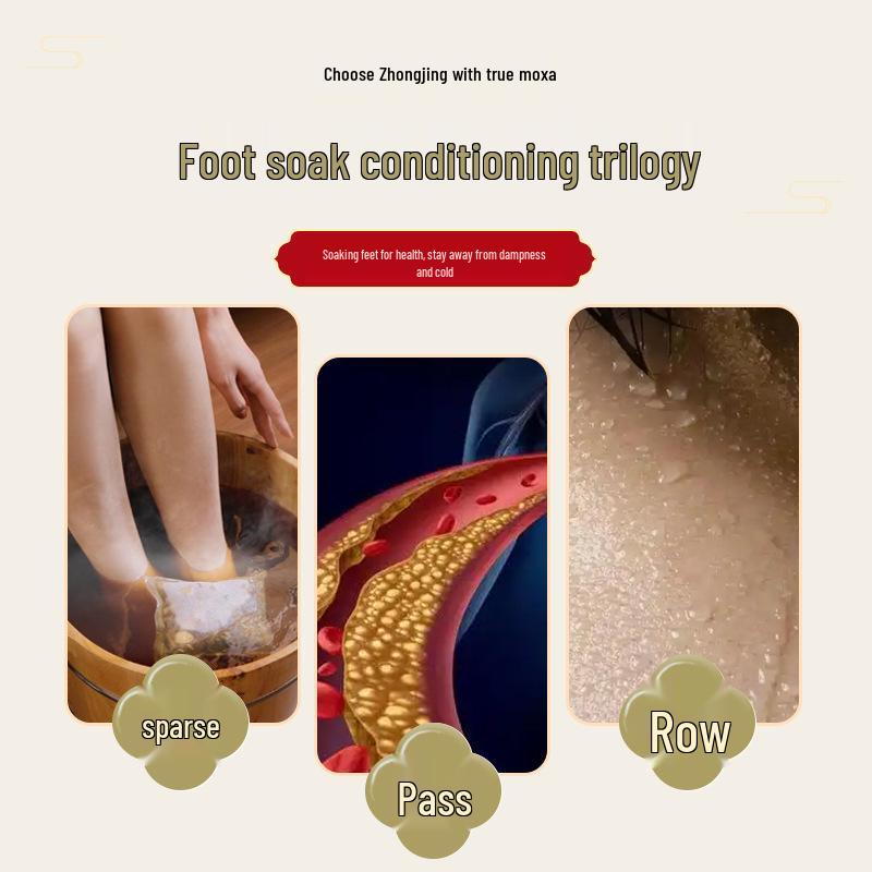 Zhongjing Mugwort Herbal Foot Bath - Portable Winter Soak for Relaxation and Sleep Aid.