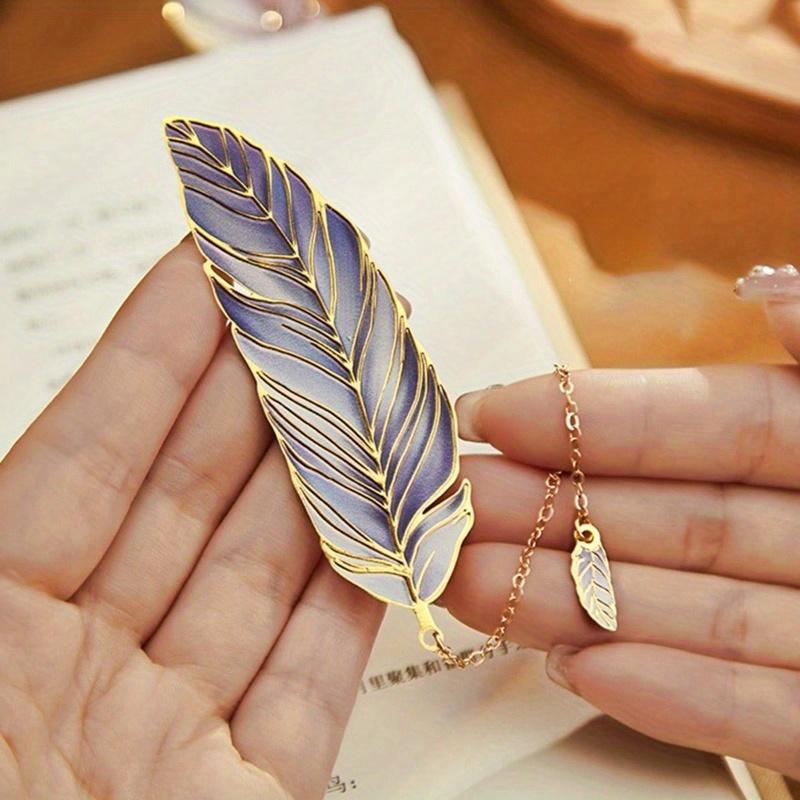 

1 шт. Металлическая закладка, Элегантная креативная закладка в виде пера, Канцелярский подарок, Школьные принадлежности, Снова в школу