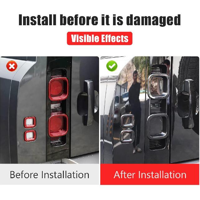 Smoked Tail Light Cover for 2020-2025 2026 Land Rover Defender 90 110 130 Rear Tail Light Fog Light Housing Exterior Conversion Black Knight