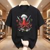 Octopus Chef Tshirt Funny Octopus Cooking T Shirt Unisex Unisex Funny Chef Tshirt Sushi Cotton Short Sleeve Round Neck Tshirts