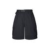 Solid Color Mid Waist Loose Fit Quick Dry Cargo Shorts Men Shorts Black HJ2909010