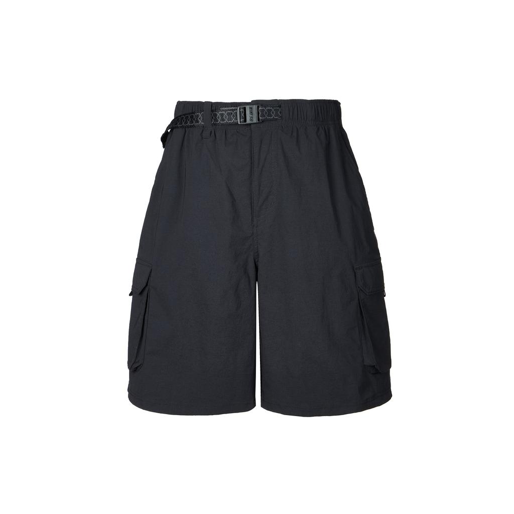 Nike Solid Color Mid Waist Loose Fit Quick Dry Cargo Shorts Men shorts Black HJ2909010