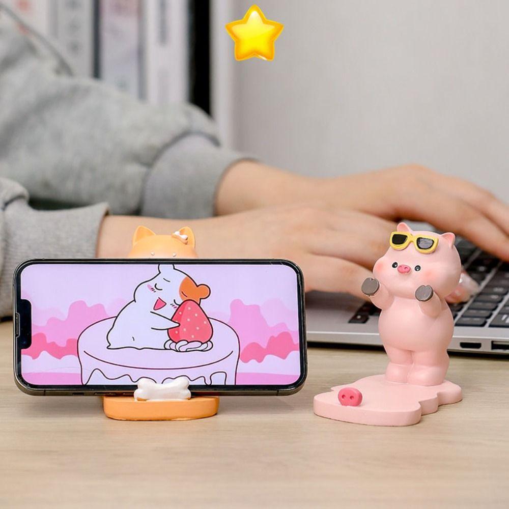 Anti-slip Panda Mobile Phone Holder Resin Panda Desk Lazy Bracket  Mobile Phone Accessories