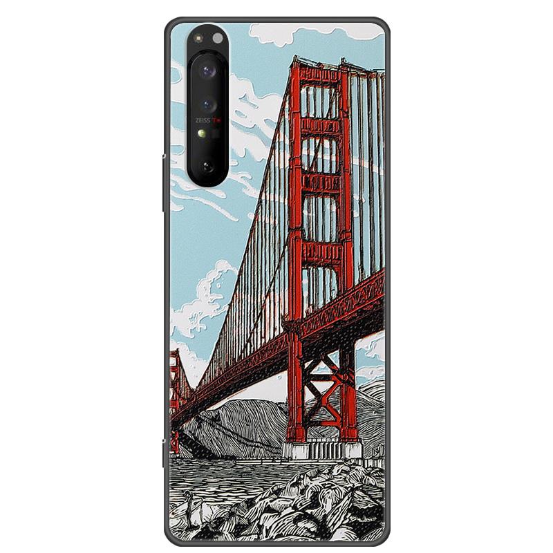 Retro 3D Case for Sony Xperia 1 5 10 II Relief EMBOSS Silicone Cover for Sony Xperia 1 5 10 III XZ4 XZ5 Bumper Shell