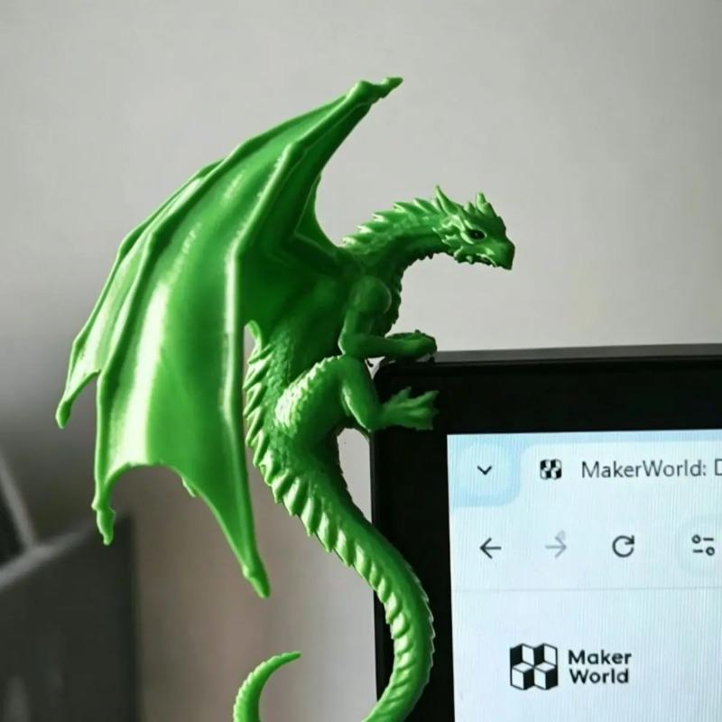 Cool Lying Dragon Figurine Monitor Decor Ornament, Unique Gaming Desktop Accessory for Esports Setup