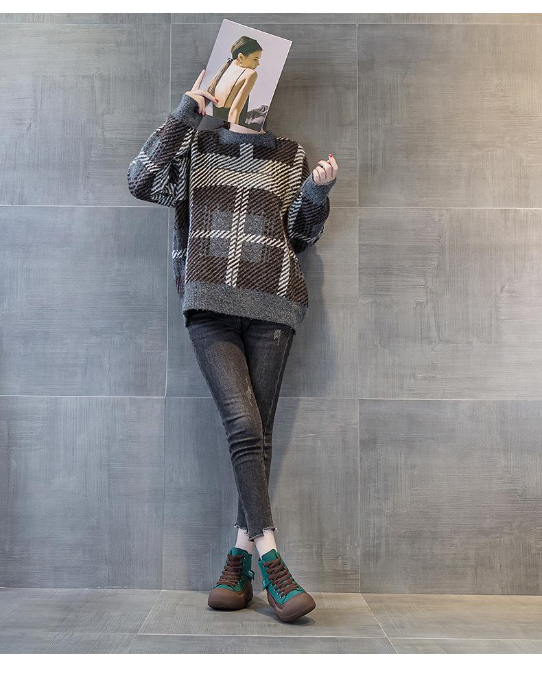Women's Retro British Style Height-Increasing Ankle Boots - Thick-Soled High-Top for 2025 Autumn