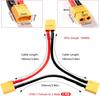 2Pcs XT60 Series Adapter Cable for 2 Lipo – Voltage Increase, Male Female Connector – For RC Models, Silicone, Yellow Red Black