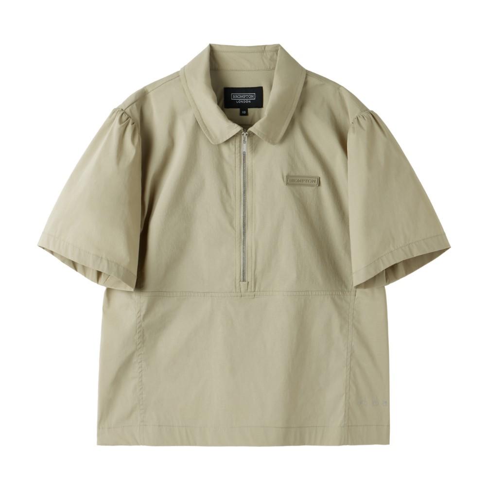 BROMPTON LONDON W Coolwave Half Zip T-Shirt - Beige (P252Wpl186)
