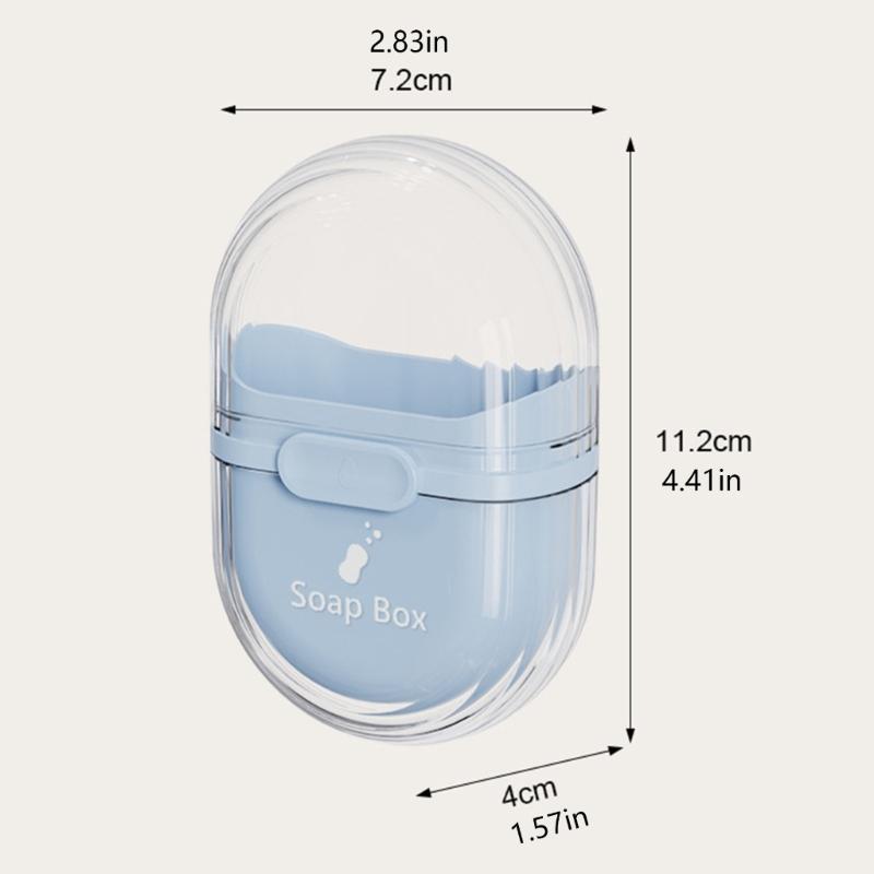 Portable Soap Holder Case Waterproof ABS Storage Box with Lid and Drainage Holes For Toiletries Bag Travel Essential