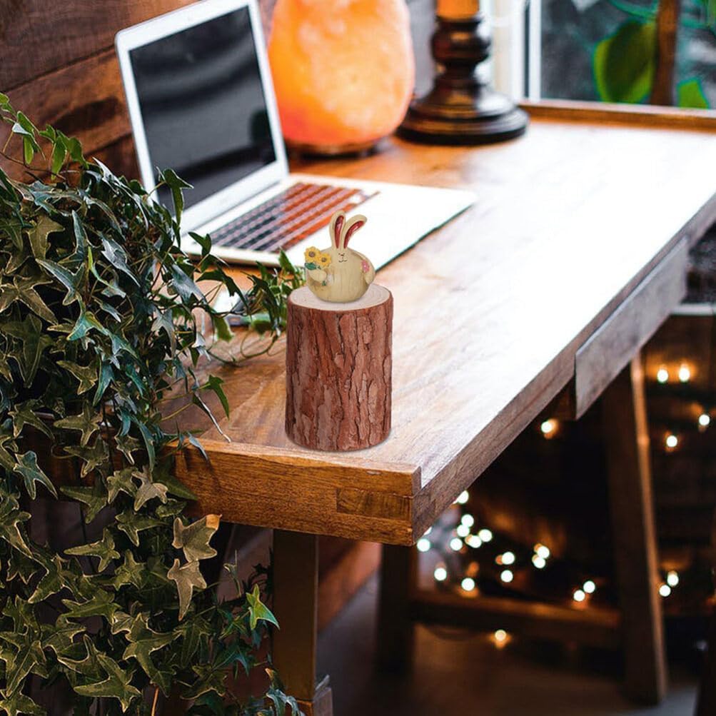 2pcs Small Natural Tree Stump Decor Decorative Stump Unfinished Wood Slices Circles Tree Stump Cake Stand for Garden Wooden Embellishment Wooden Log