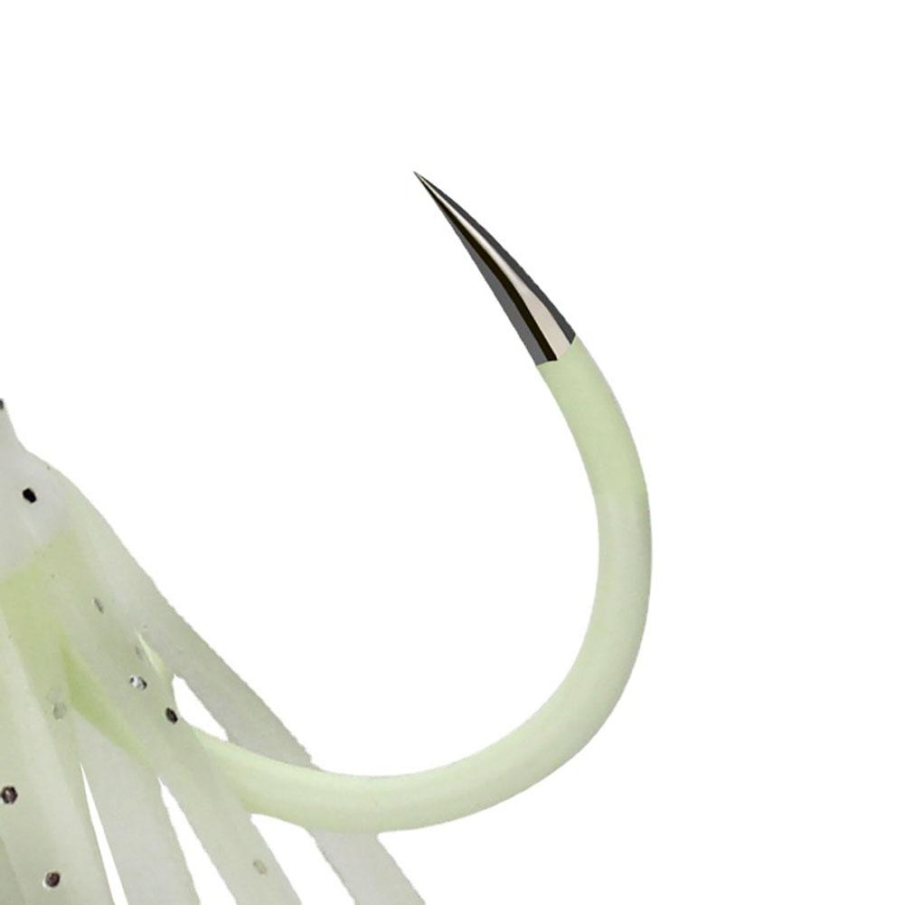 5pcs Squid Skirts Fishing Lures With Hooks Octopus Artificial Bait Fishing Jigs Luminous Fishing Hooks