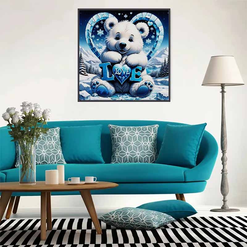

New Arrival 5D DIY Full Circle Diamond Painting Little Bear Embroidery Cross Stitch Home Decor Gift 20x20cm