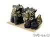Okinawa Souvenir, Rakuten, Mini Shisa Figuren, Paar, Shisa und Löwenfiguren, Innendekoration, Glücksbringer, Feng Shui, Schwarz, mit Aufklebern