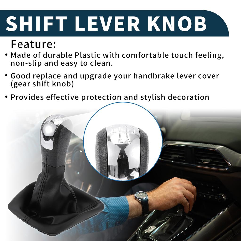 TUCKBOLD Manual Gear Shift Knob with Cover for Skoda Octavia Ergonomic 5-Speed 2004-2012 (1pc)