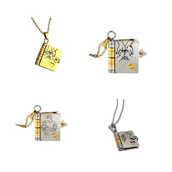 Daughter Book Necklace My Incredible Girl Pendant Stainless Steel Engraved Mini Book Necklace Jewelry Gift