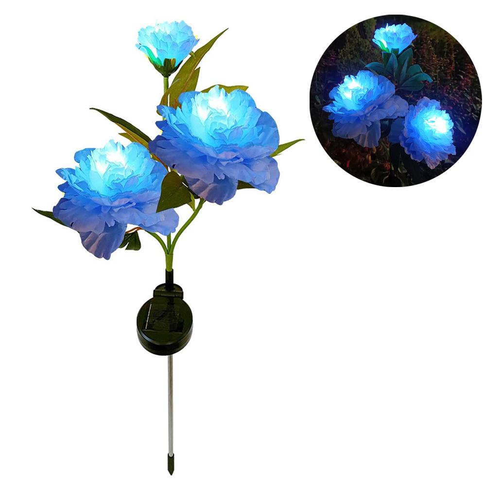 3/4/5/6 Head LED Solar Simulated Rose Lights Garden Yard Patio Lawn Lamp Night Light Home Landscape Decoration Flowers Light