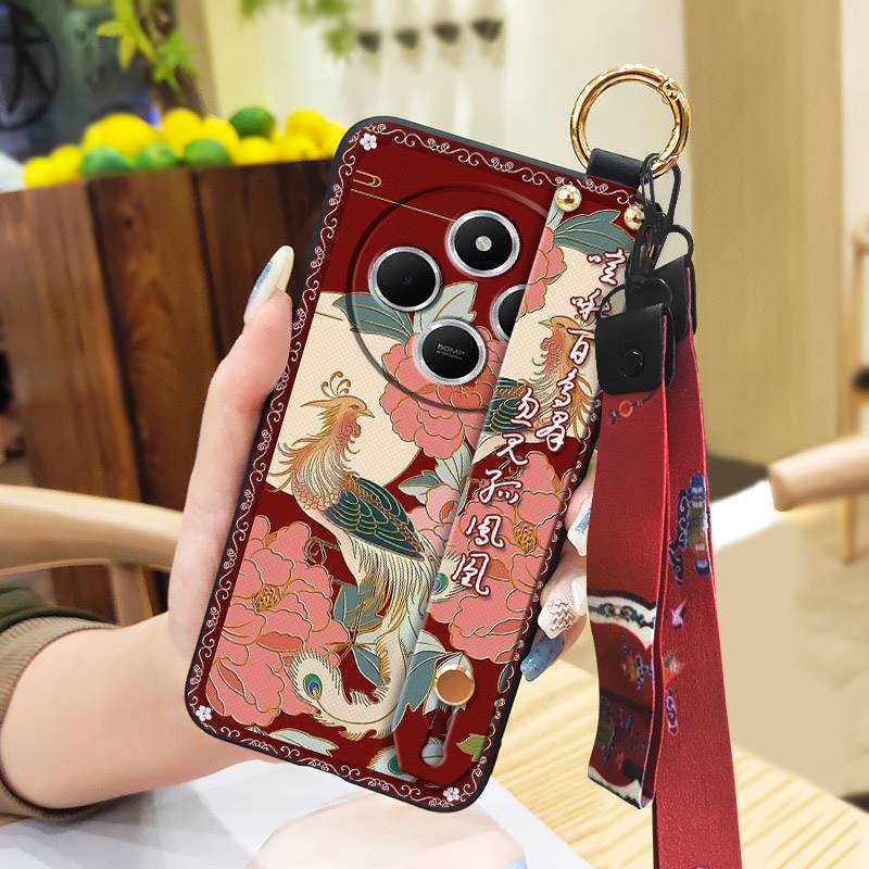 Protective Waterproof Phone Case For Redmi 14C 4G/14R 5G/A3 Pro 4G/POCO C75 Back Cover Chinese style Elderly lady Ring