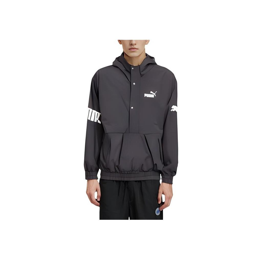 Puma Logo Casual Pullover Long Sleeve Jacket Men Jackets Black 683795-01