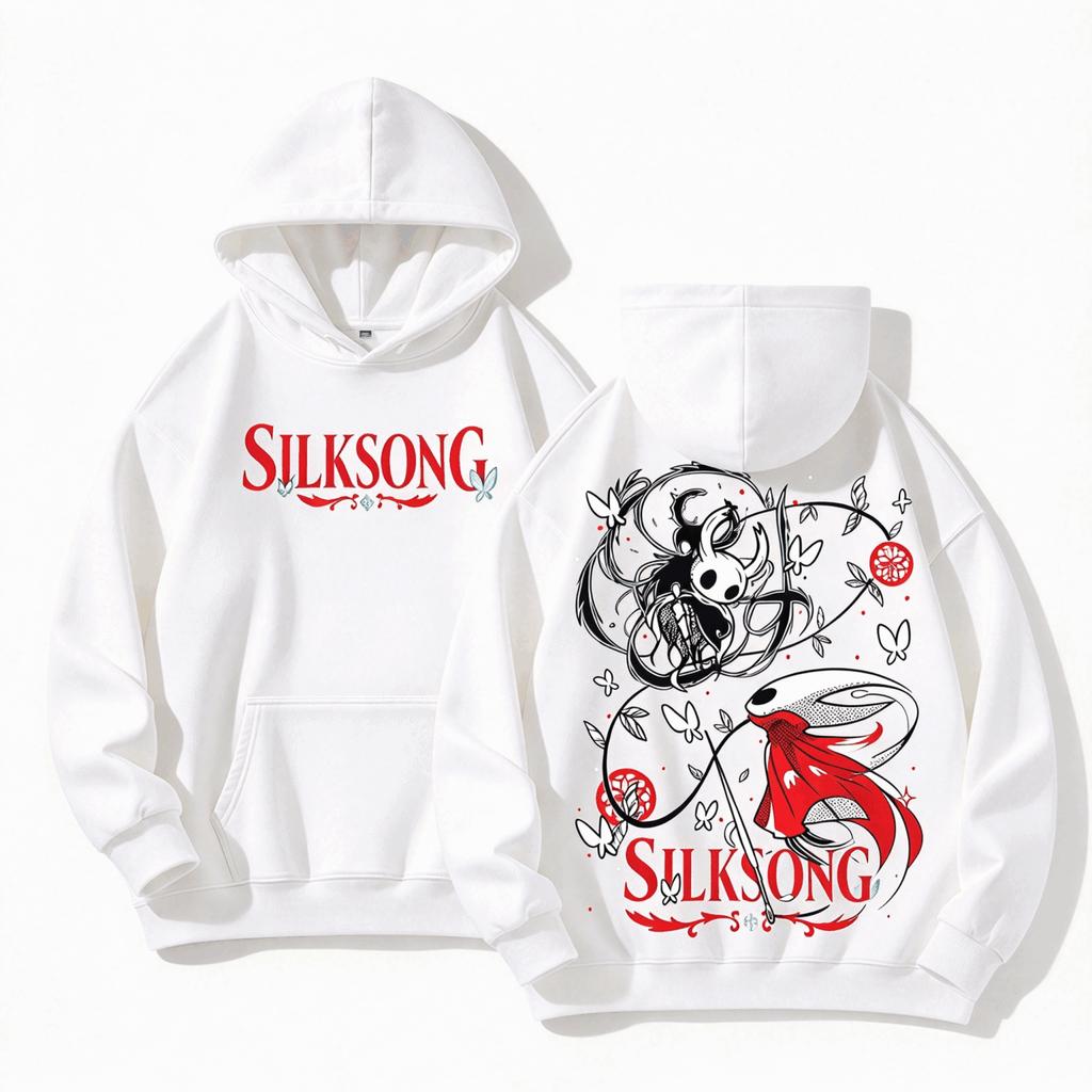 Hollow Knight Silksong Hornet Graphic Hoodie Unisex Casual Pullover Sweatshirt Indie Game Fans Long Sleeve Loose Streetwear Hooded Tops Men Women