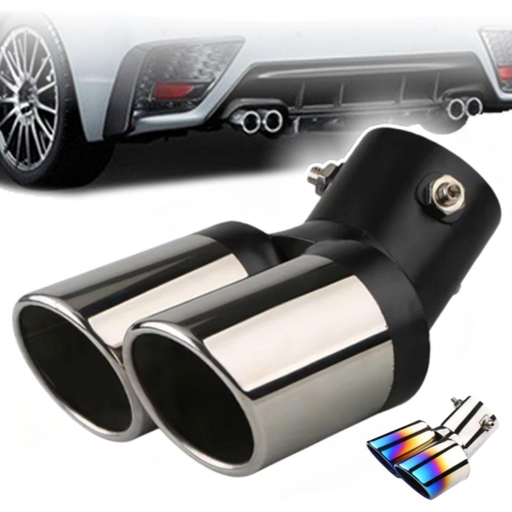 Ornamente Universale pentru Evacuarea Mașinii Tobă de Eșapament Curvată Oțel Inoxidabil Teavă de Eșapament Auto Durabilă Ieșire Dublă Teavă de Eșapament Cromată Auto