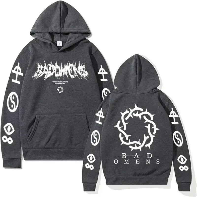 Bad Omens Band Tour American Music Print Hoodie The Death of Peace of Mind Skeleton Graphic Hoodies Male Rock Gothic Sweatshirts