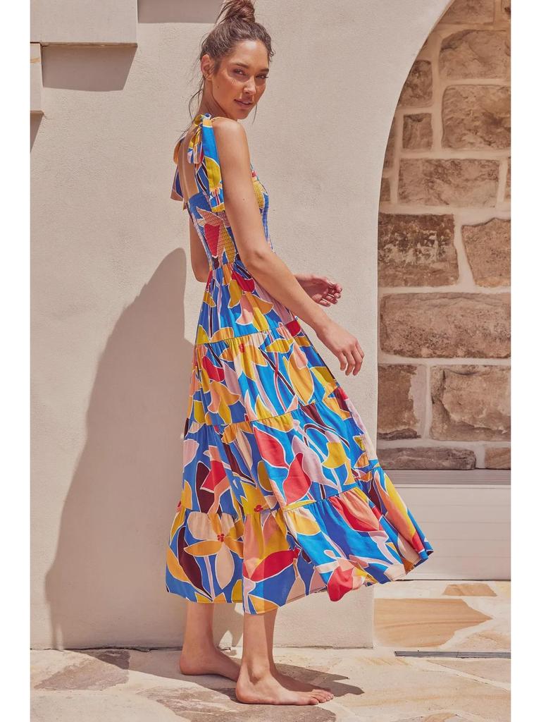 European & American Sleeveless Summer Dress - Printed Long Suspender Style for Casual or Commuting Wear