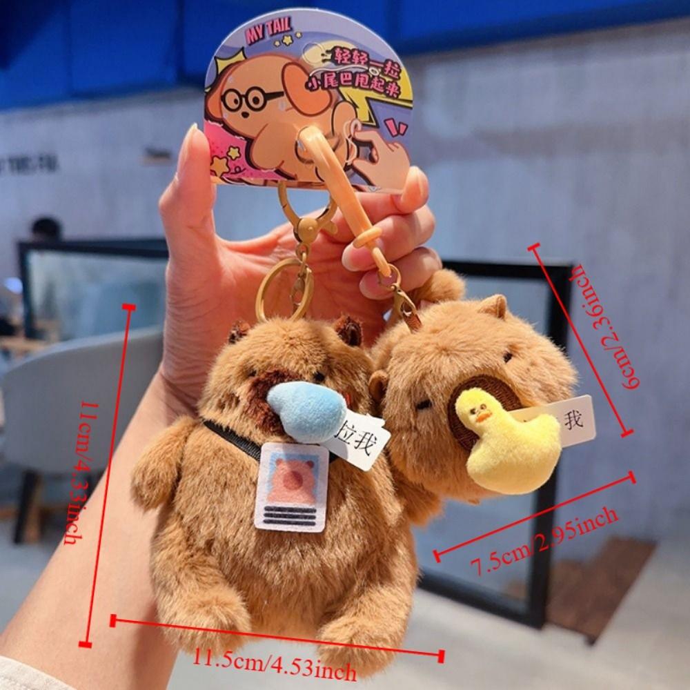 Wag Tail Bag Hanging Pendant Stuffed Fluffy Car Key Ring  Schoolbag Decorations
