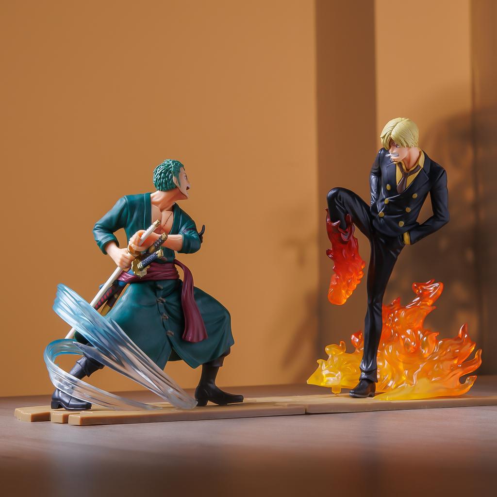 ONE PIECE Sanji Zoro Duell, Modellfiguren, Anime-Zubehör, Heimdekorationen, Valentinstagsgeschenke, Kleine Geschenke