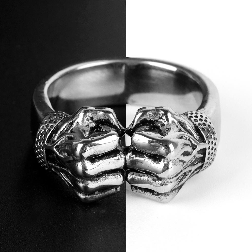 Acero Inoxidable 316L Puño Enfadado Hombre Poder Anillos para Hombre Punk Rock Hip Hop Creatividad Personalidad para Hombre Chico Joyería de Moda Regalo
