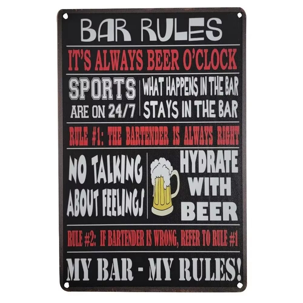 

Metal Wall Art Decor 20x30cm Vintage Tin Sign Home Bar Garage