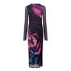 French Connection Womens/Ladies Floral Crew Neck Slim Long-Sleeved Midi Dress