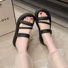 Women's High Platform Sandals Wedge-shaped Hollow Mu Shoes Casual Chunky Gladiator Sandals Summer Leather Beach Slippers