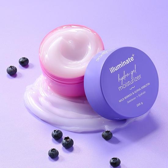 Aqualogica ILLUMINATE+ ZESTAW PROTECT & HYDRATE| Illuminate+ Dewy krem z filtrem przeciwsłonecznym SPF 50+ PA++++ (50g) + Rozświetlający+ Nawilżający żel Hydra (200g)