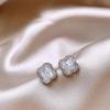 Elegant Zircon Flower and Pearl Stud Earrings - High-End Niche Design