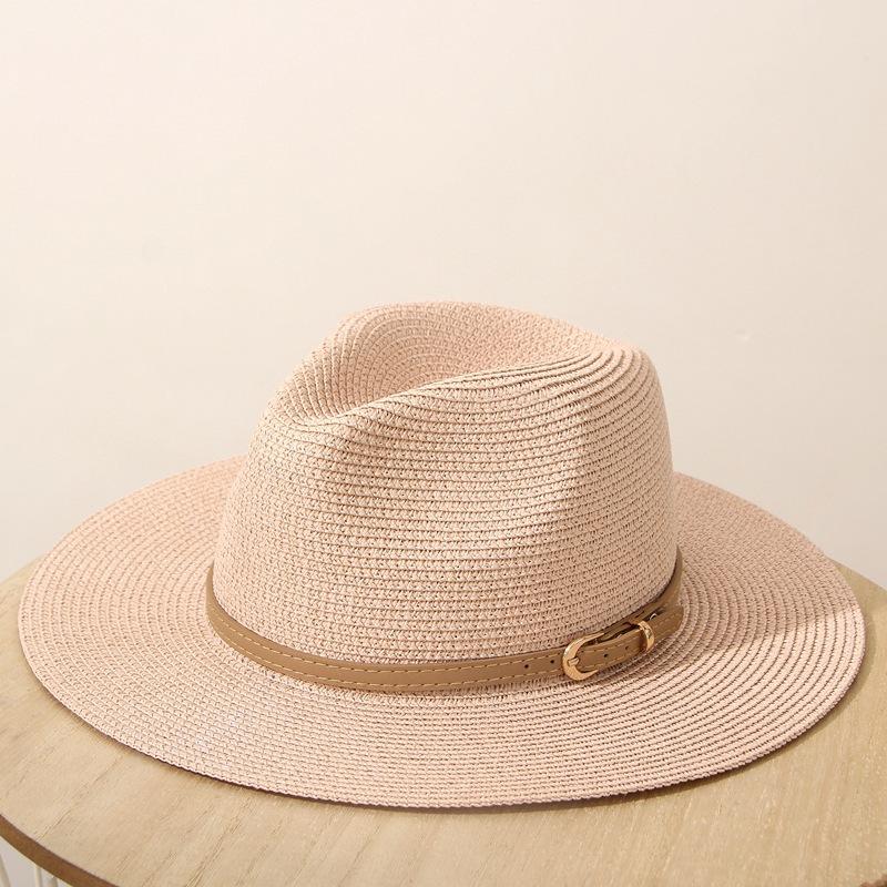 JYL TS DIY Panama Straw Hat White Belt Decor Sun Protection Woven Straw
