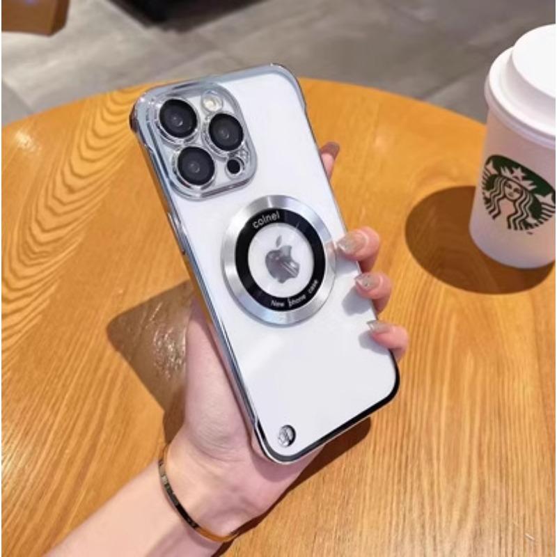 Applicable To IPhone16Promax Mobile Phone Case Without Frame Magnetic Suction Apple 15 Protective Case 14 Transparent Ultra-thin