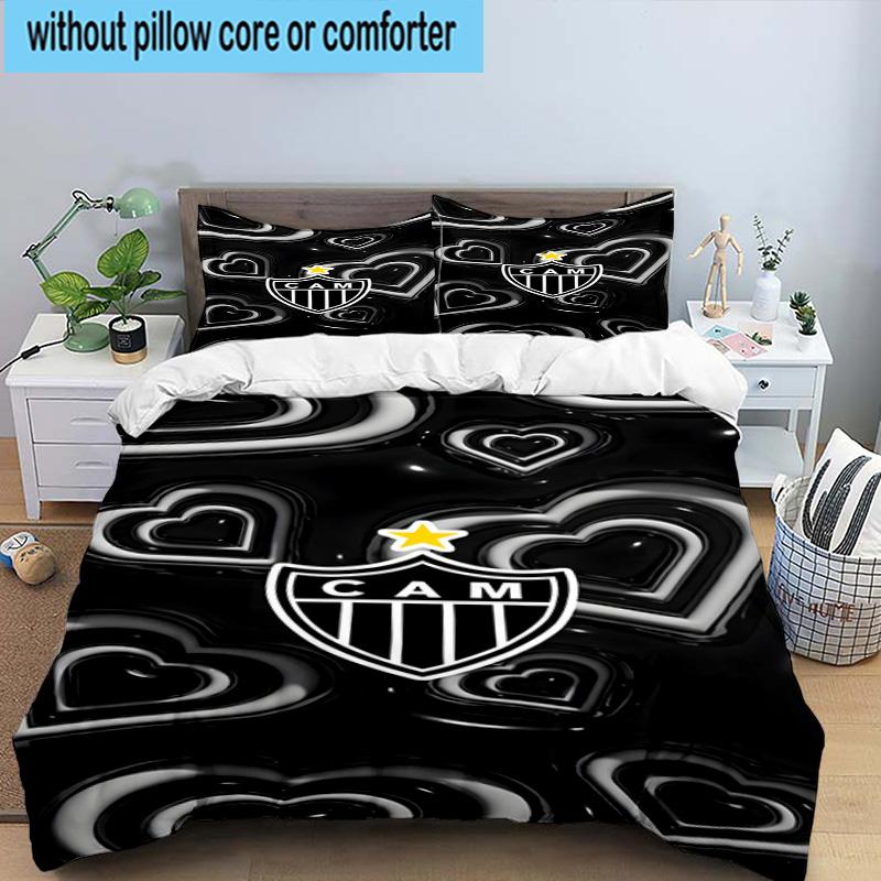 3pcs Clube Atlético Mineiro With Shield Bedding Set Duvet Cover Closure Includes 1 Duvet Cover & 2 Pillowcases Bedding Sets Home Decor Gifts