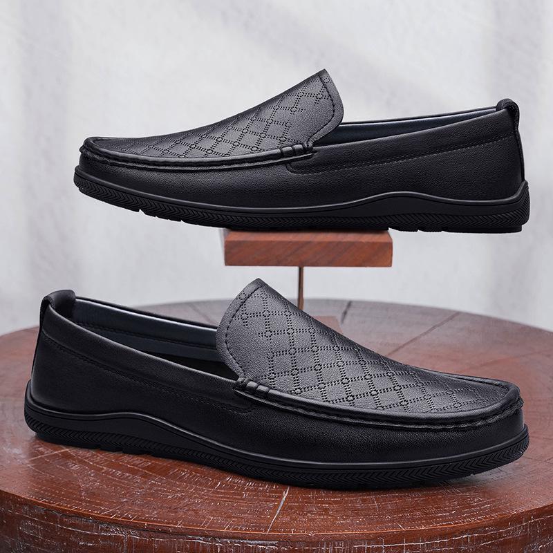 Breathable Slip-On Soft-Soled Casual Leather Shoes for Elderly Men 