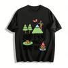 Keep Calm And Camp On Mountain Camping Graphic Print Tee Pure Cotton T-shirt