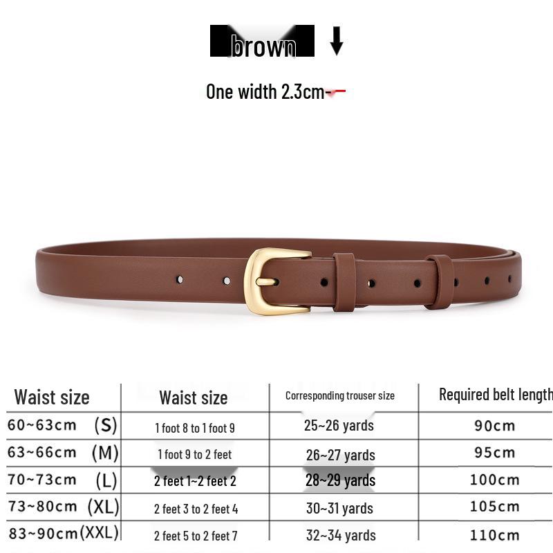 Women's Black Genuine Leather Fashion Belt with Decorative Buckle for Jeans and Trousers 2025.