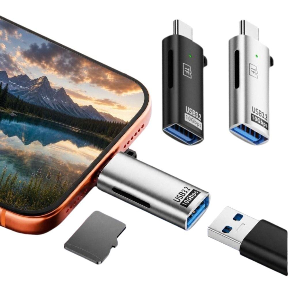 USB 3.2 TF Card Reader 2-in-1 for Micro SD Reader Portable USB Card Reader Camera Drones