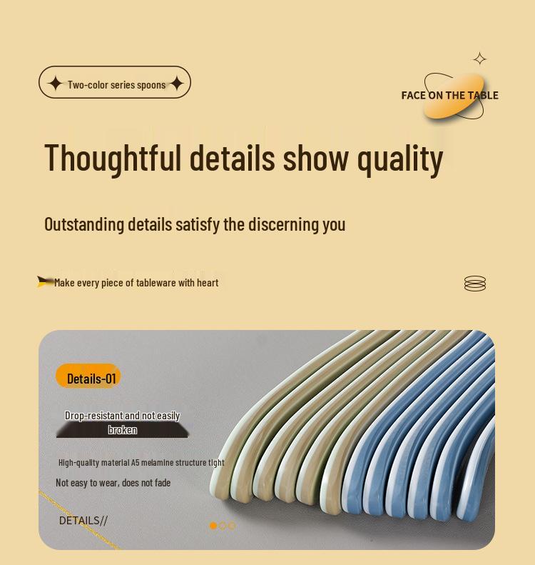 Xiangyuanmei Colorful Melamine Soup Spoon - Restaurant & Hotel Stirring Spoon, Imitation Porcelain, Plastic, for Hot Pot