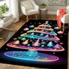 1pc Beautiful Christmas Tree Design Area Rug - Soft, Anti-Slip, and Durable Gaming Room Decor for Bedroom