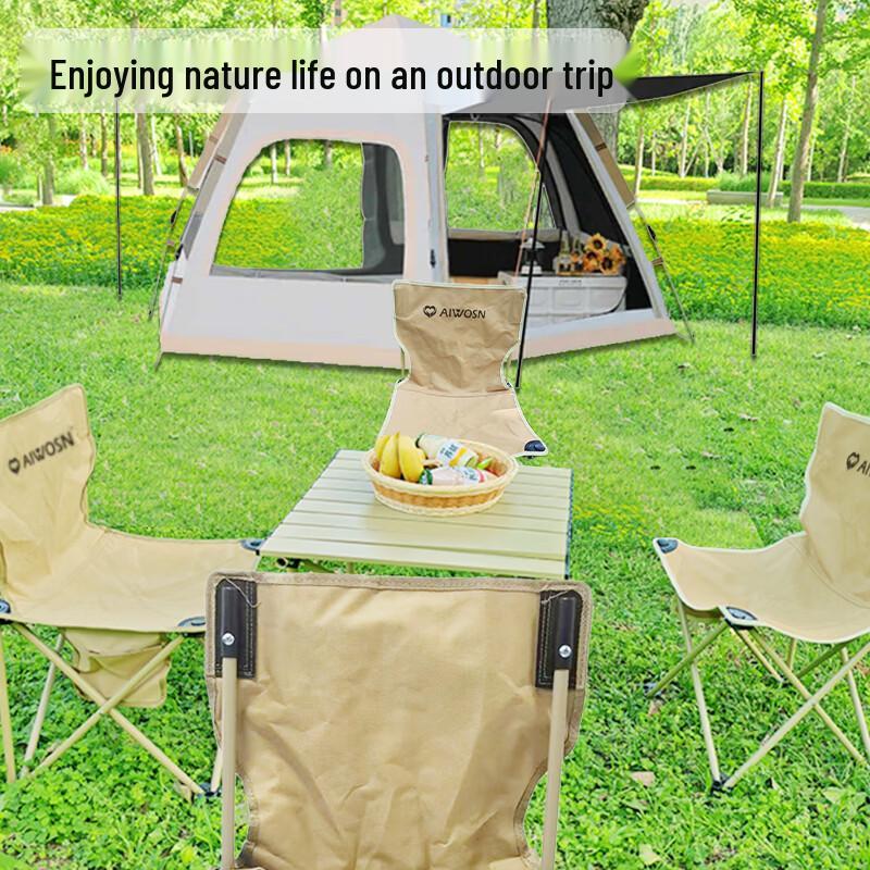 Ai Wusheng Outdoor Camping Set: Silver Wing Canopy with Folding Table and Chairs