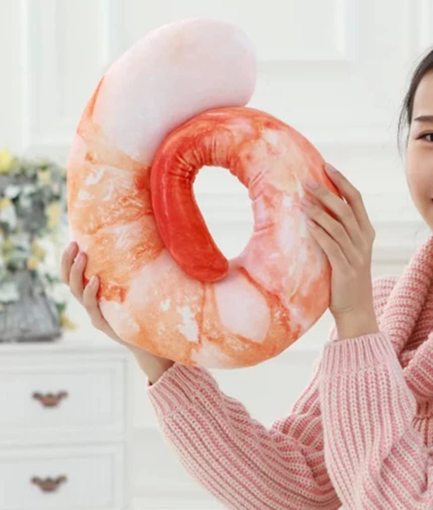 Sweet shrimp cushion, neck pillow, huggable pillow, fun pillow, travel, nap, food, plush toy, fun item, event, party, gift
