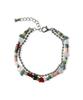 Leathery Mid Heart Bead Bracelet