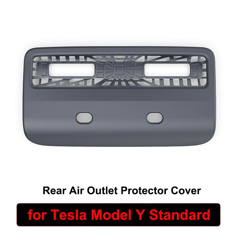 For Tesla Model Y Standard 2026 Accessories Rear Air Conditioner Outlet Cover Air Vent Protector Decoration Strip USB Port Hole